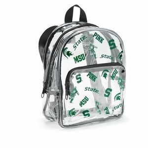 PINK VS MSU Collegiate Clear Mini Backpack NWT